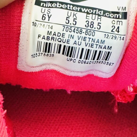 Nike Shoes Youth Girls 6 Pink White Air Max 2015 GS Running Athletic Sneakers - Picture 10 of 11